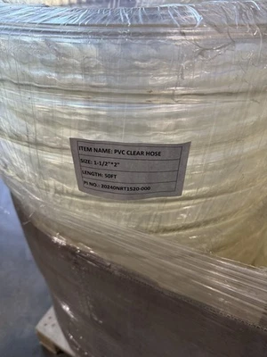 1 1/2 ID x 2 OD PVC Clear Tubbing Food Grade - Image 1 of 4