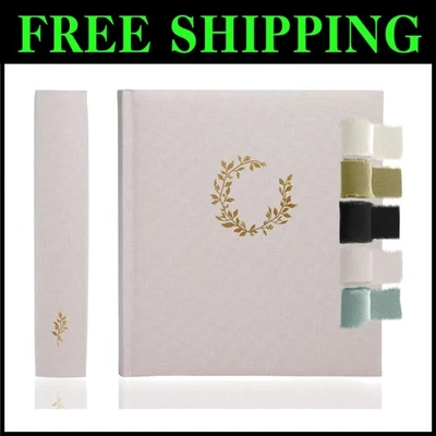 Durable Flax Linen & Cotton Scrapbook - 100 Pages for Weddings & Travel Memories - Image 1 of 4