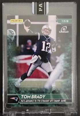 Tom Brady Panini Instant 2017 #432 Pats 7th AFC Championship game 4 of 10 Green  - Image 1 of 2