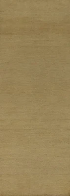 Solid Modern 10 ft Runner Rug 3x10 Wool Hand-knotted Contemporary Carpet - Image 1 of 4