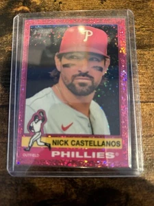 2025 Topps Heritage Pink Sparkle Refractor - #315 - Nick Castellanos - Phillies - Picture 1 of 8