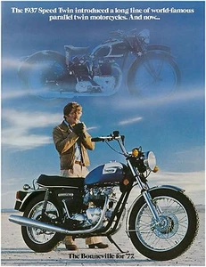 TRIUMPH Brochure T140 T140V Bonneville 1977 & 1939 5T Sales Catalog REPRO - Picture 1 of 2