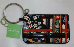 VERA BRADLEY Bangle Wristlet Versailles - Black Faux Leather Trim New with Tag - Picture 1 of 4