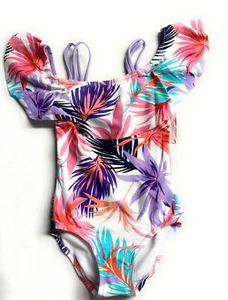 Kanu Surf Baby Girls'  UPF 50+ 1- Piece Swimsuit (Cool Breeze White, Size 3T) - Picture 1 of 4