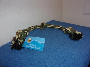 BRAND NEW "PAWS & CLAWS" DOG 14" GREEN & BLACK 3 KNOTTED ROPE TOY.. #6 - Bild 1 von 3