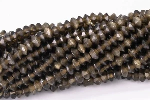 3x1.5MM Natural Golden Obsidian Beads Grade AAA Faceted Rondelle Loose Beads 15" - Picture 1 of 3