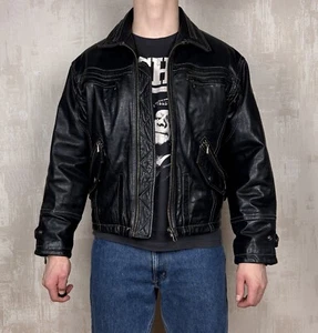 Vintage Hein Gericke Speedware Leather Jacket Size M Motorcycle MotorBike - Picture 1 of 23