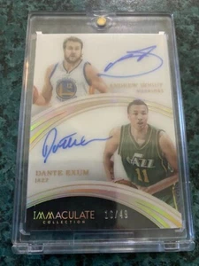 2015-16 Immaculate Dual Auto Andrew Bogut & Dante Exum Numbered 16/49 - Picture 1 of 8