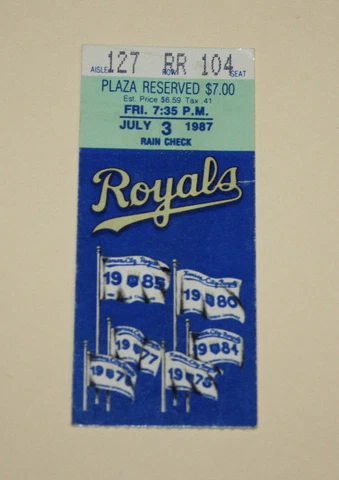 Kansas City Royals Ticket Stub | July 3 1987 | Cecil Fielder 16th Career HR Cover