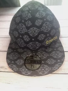 Emerica Hat Cap New Era Size 7 3/8 Fitted Black/Gold 59Fifty with sticker - Picture 1 of 8