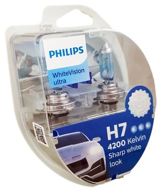 H7 Philips White Vision Ultra +60% 4200K incl. 2x W5W White Vision 12972WVUSM - Bild 1 von 2