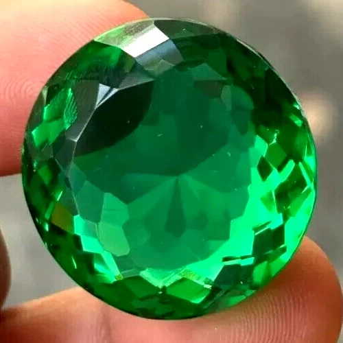 92.65 Ct. Large Green Colombian Emerald Round Cut Loose Gemstone Gift for Women - Image 1 of 4