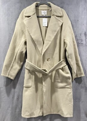 VINCE Wool Blend Trench Patch Pocket Belted Car Coat Women’s Size Large New - Image 1 of 4