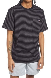 Dickies Womens Clean Utility Core Stripe Pocket T-Shirt Tee Black Stripe M - Picture 1 of 7