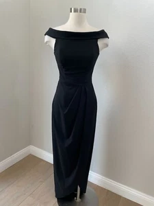 Anthropologie BHLDN Womens 2 Black Thompson Off-the-Shoulder Midi Dress - Picture 1 of 14