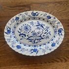 Vintage Blue Lilly/Blue Onion Oval Platter 12” Made In Staffordshire England HTF