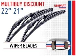 Front Windscreen Universal Wiper Blades Unipart 22"/21" - 550mm 500mm - Picture 1 of 7