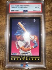 1991 Fleer Pro-Vision MLB Card 12 Darryl Strawberry Mets NM-MT PSA 8  Centered