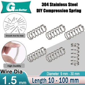 Molla di compressione 1,5 mm diametro filo e lunghezza 5 mm - 100 mm molle di ritorno bobina - Foto 1 di 10