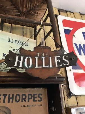 Letrero antiguo de casa colgante de vidrio de cobre y leche de The Hollies artesanías Foto 1 de 4