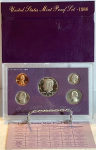 1988 S Annual 5 Coin Proof Set US Mint Original Box & COA - Picture 1 of 1