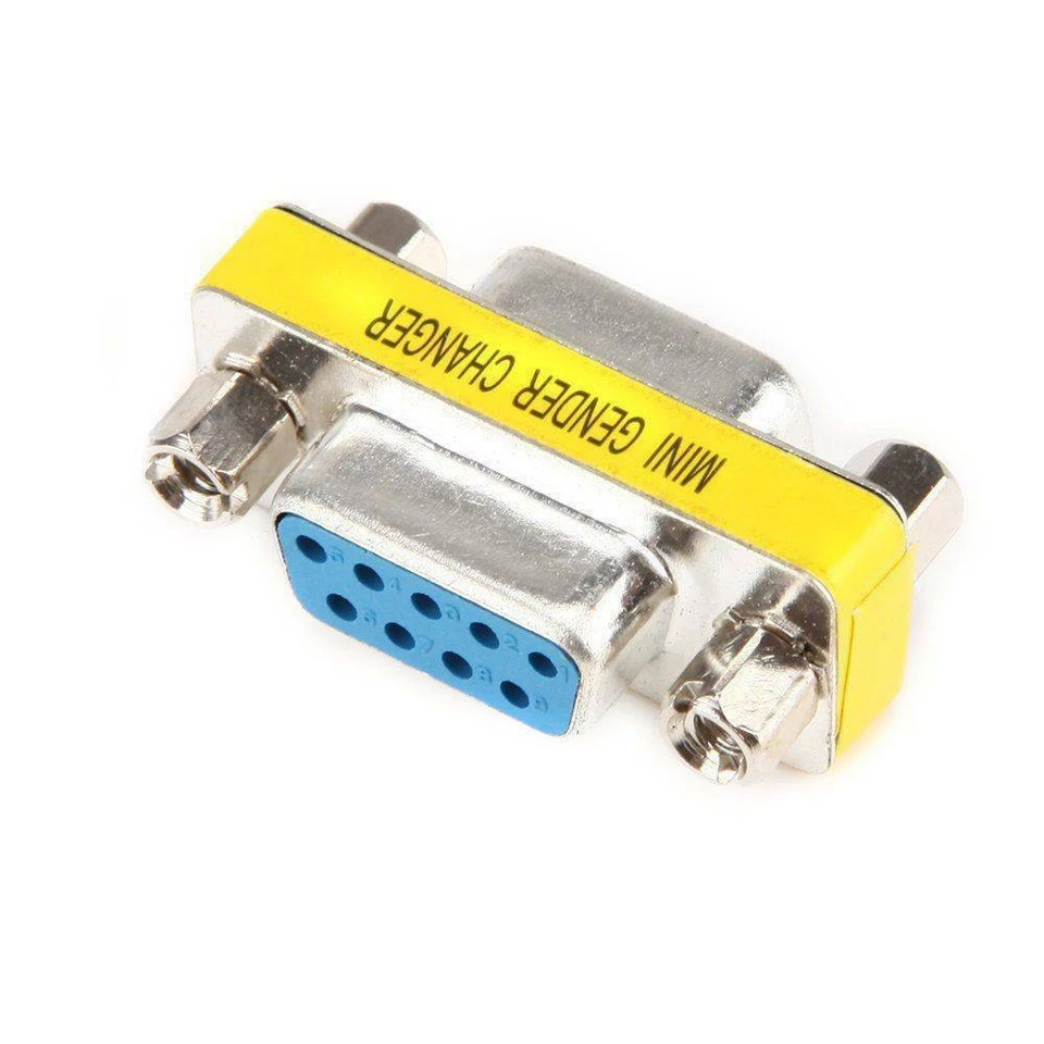RS232 Connector Female to Female Adapter Serial DB9 9-pin Cable Extender Coupler - Image 1 of 4