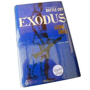 EXODUS Leon Uris SIGNED 1st Edition 1958 HC DJ Sleeve Israel Jewish History - Imagen 1 de 11