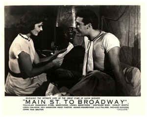 Main St. to Broadway Original Lobby Card Mary Murphy Tommy Morton reading letter