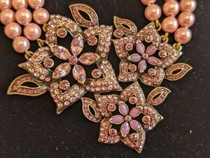 Heidi Daus "Sparkling Luminescence" 3-row beaded drop necklace - Picture 1 of 4