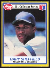 1991 Post Cereal   Gary Sheffield #15 Milwaukee Brewers