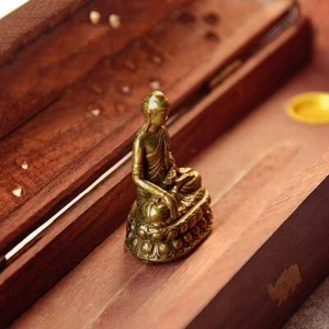 Sakyamuni Statue Sitting Buddha Figurine Desktop Decor Buddha Trinkets - Picture 1 of 12