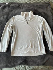 Sonoma Long Sleev 1/4 Quarter Zip White Size Large - L - Picture 1 of 3