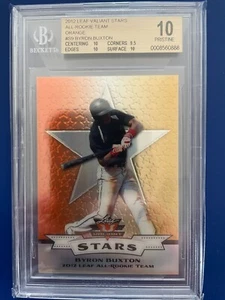 2012 LEAF BYRON BUXTON #/50 BGS 10 RARE! TWINS - Picture 1 of 2