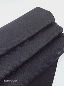 Black Matte Anaconda Embossed Amazing Relief Snake 0Z 1988 Leather - Picture 1 of 3