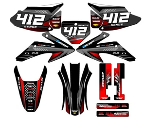 2008-2014 CRF 150 F SURGE Black Senge Graphics Kit Compatible with Honda - Picture 1 of 10