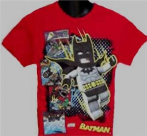 Lego Batman The Movie Red Child Boys size 8 Medium Tee Shirt NEW Super Heroes - Picture 1 of 1