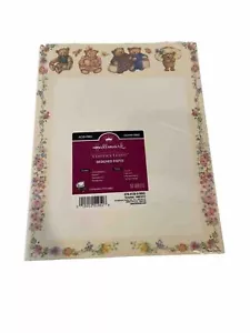 Vintage Hallmark Design Printer Paper Floral Teddy Bears Acid Free 50 Sheets - Picture 1 of 5