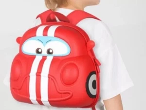 Supercute Kids 3-8 Car Travel 3D Cartoon Backpack School Bag Hard She’ll Red New - Picture 1 of 11