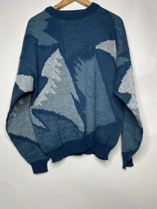 Vintage Saturdays Generation Wollpullover Größe L Blau Made In Italy - Bild 1 von 8