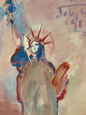 彼得·马克斯签名平版画自由女神像 — 第 1/4 张图片