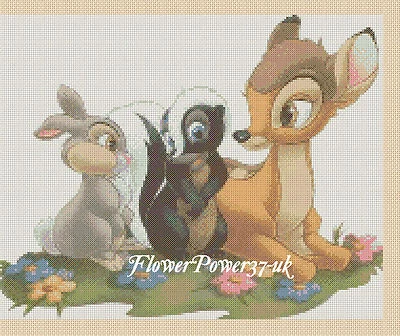 Bambi Cross stitch chart Bambi & Friends FlowerPower37-uk