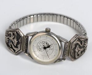 Vintage Kokopelli Watch Face Sterling Silver Band Watch