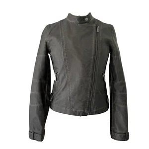Bagatelle Faux grey leather Moto Biker Jacket S EXCELLENT - Picture 1 of 10