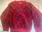 Vintage Boys Chunky Knit Sweater Barrel Coogi Style Abstract Kids Small 5 80s