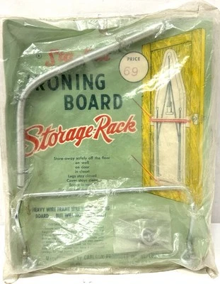 Vintage 1960s Carlson Products Sta-Put Ironing Board Behind Door Storage Rack - Image 1 of 4
