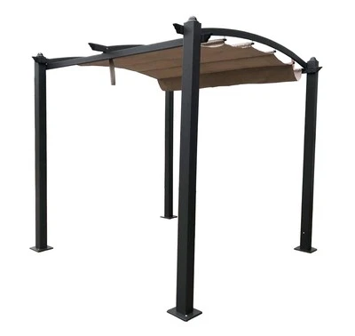 Gartenpavillon Pavillon Pergola Dach Giseh 3x3m beige braun Metall Alu Schatten - Bild 1 von 4
