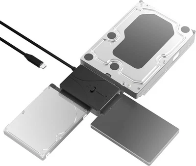 SABRENT USB C Konverter SATA IDE 2,5 3,5 5,25 Zoll SSD HDD Adapter Schwarz - Bild 1 von 4