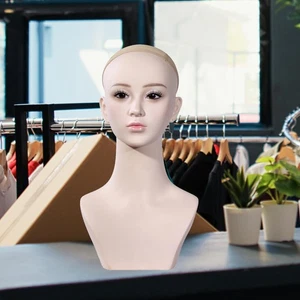 Female Mannequin Head Shopping Mall Stable Tabletop Portable Salon Realistic - Picture 1 of 7