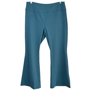 Halara High Waisted Pocket Flare Yoga Leggings Teal Size 2X Athletic Office NWT - Picture 1 of 7