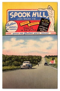 LAKE WALES, FLORIDA - SPOOK HILL PRATHERS WÄSCHEREI - VINTAGE LEINEN POSTKARTE - Bild 1 von 2